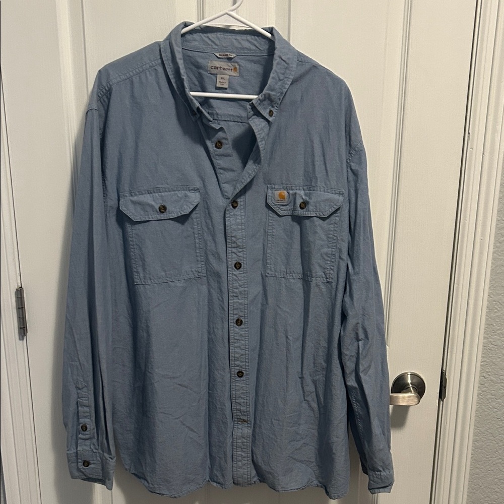 Carhartt chambray Blue Long Sleeve‎ Shirt